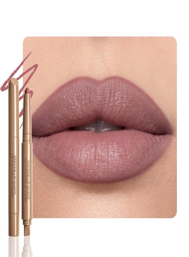 سويكي قلم تحديد الشفاه SUAKE Plump Matt Lipstick Lipliner Pencil Pack، قلم مقاوم للماء مع أداة دمج سيليكون لتحديد وتشكيل الشفاه، تركيبة كريمية ناعمة تدوم طويلاً لترطيب الشفاه - 01 Plum - Image 1